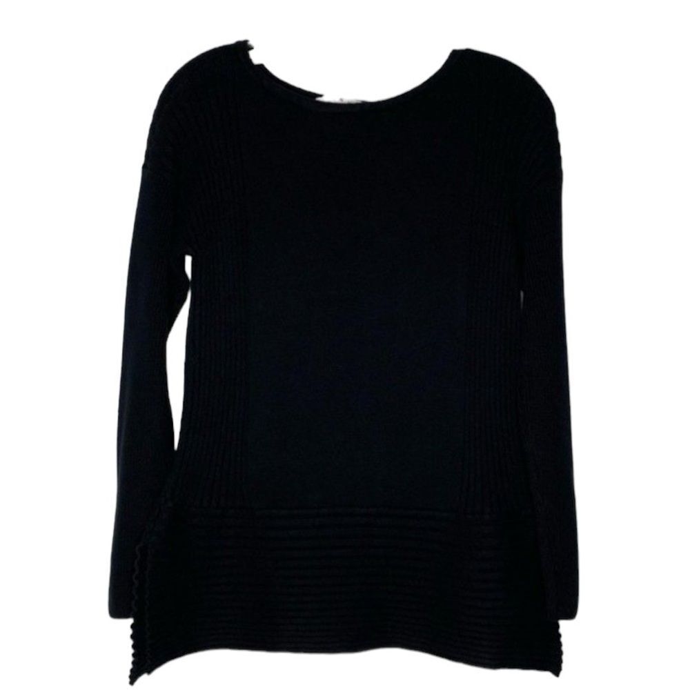 Chaus New York Black Ribbed Pullover Sweater Small